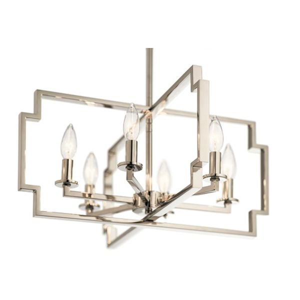 【KICHLER】アメリカ・デザインシャンデリア「Downtown Deco」6灯(W550×H270-1240mm)