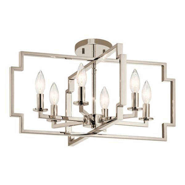 【KICHLER】アメリカ・デザインシャンデリア「Downtown Deco」6灯(W550×H270-1240mm)