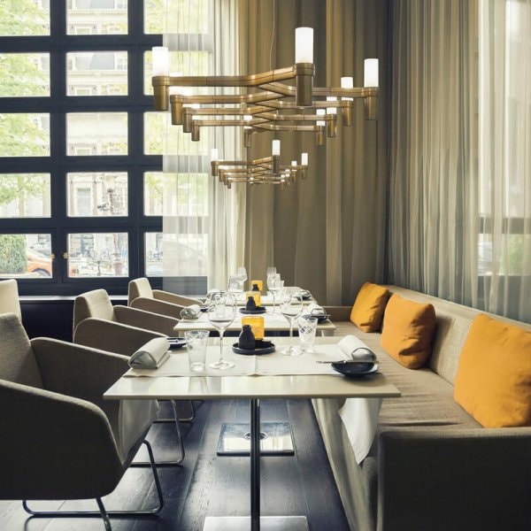 Nemo Lighting】「Crown Plana Linea pendant, matt gold」デザイン