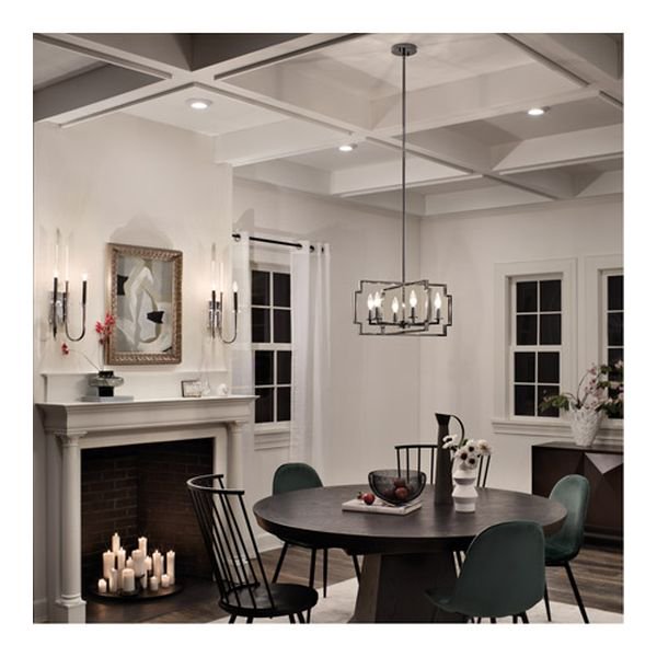 【KICHLER】アメリカ・デザインシャンデリア「Downtown Deco」6灯(W550×H270-1240mm)