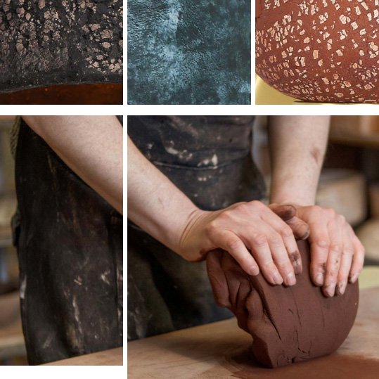 【Mullan】アイルランド・「PYRUS」オーガニックセラミックペンダントライト1灯・BLACK CLAY（W280×H100mm）