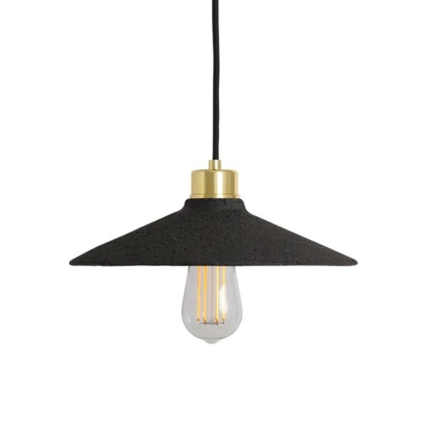 【Mullan】アイルランド・「PYRUS」オーガニックセラミックペンダントライト1灯・BLACK CLAY（W280×H100mm）