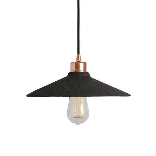 【Mullan】アイルランド・「PYRUS」オーガニックセラミックペンダントライト1灯・BLACK CLAY（W280×H100mm）