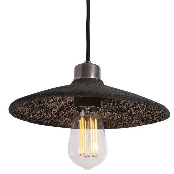 【Mullan】アイルランド・「PYRUS」オーガニックセラミックペンダントライト1灯・BLACK CLAY（W280×H100mm）