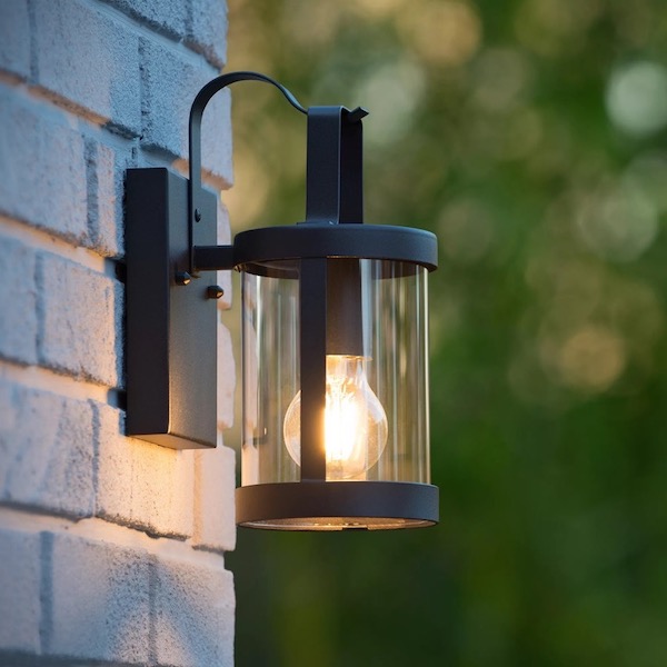 【LUCIDE】ベルギー インドア／アウトドアウォールライト「LINDELO」Black 1灯（W115×D160×H263mm）