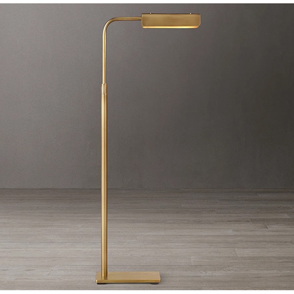 アメリカ・デザイン照明 「Huston Task Floor Lamp」フロアライト　ブラス／ブロンズ（W496×D191×H1016～1270mm）