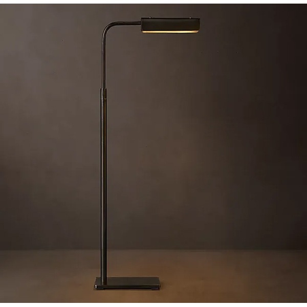 アメリカ・デザイン照明 「Huston Task Floor Lamp」フロアライト　ブラス／ブロンズ（W496×D191×H1016～1270mm）