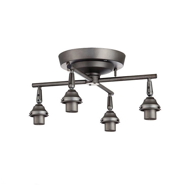 シーリングシェードランプ「ダイナー4クロスシーリング」4灯ビンテージメタル(W465mm)