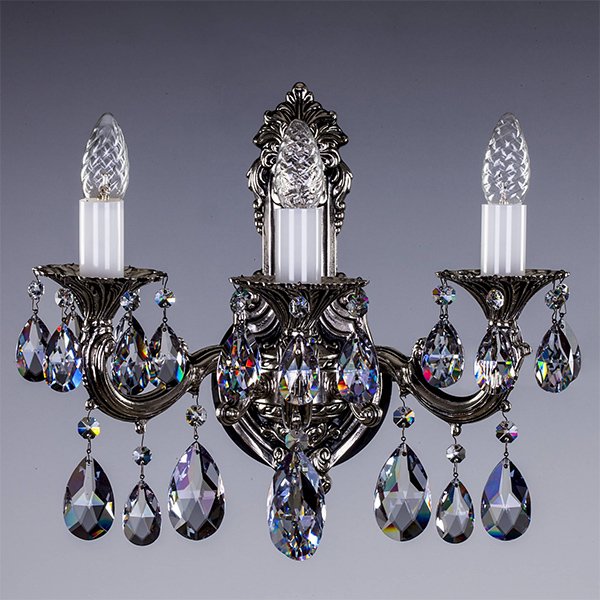 【ART GLASS】クリスタルブラケット「SARKA」3灯(W400×H340mm)