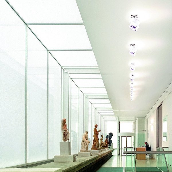 【Cini＆Nils】イタリア・インテリア照明「Componi75 Due Parete／Soffitto 25」スポットライト 2灯 サテンニッケル／オパール（W270×D105×H300mm）