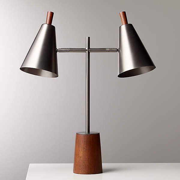 【廃番】アメリカ・デザイン照明シェードテーブルライト「EXPOSIOR」2灯（W510×D150×H610mm）