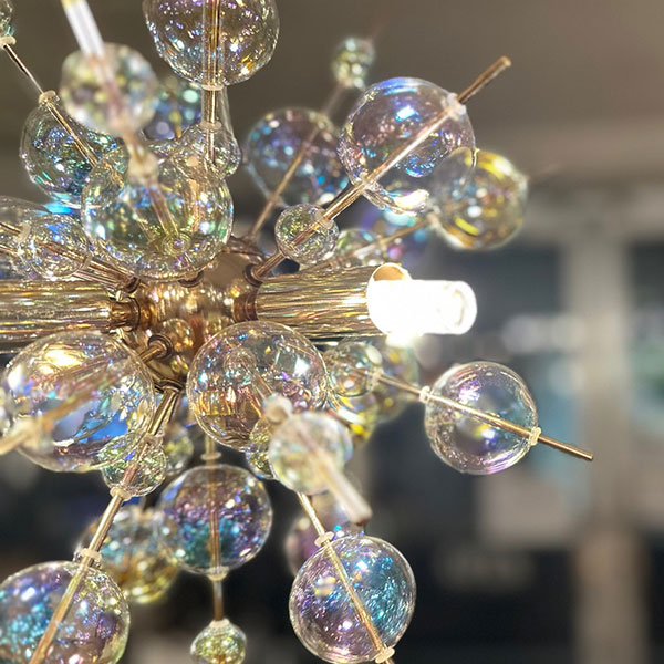 シャンデリア　キャンドル　アンティーク　バブルガラスインド製間接照明インテリア シャンデリアキャンドルアンティークバブルガラスインド製間接