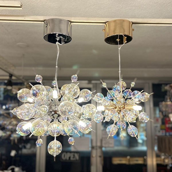 インテリア照明 バブルシャンデリア ガラスボール LED4灯