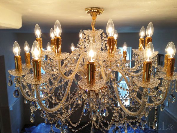 在庫有！】【LA LUCE】クリスタルシャンデリア20灯 ゴールドor