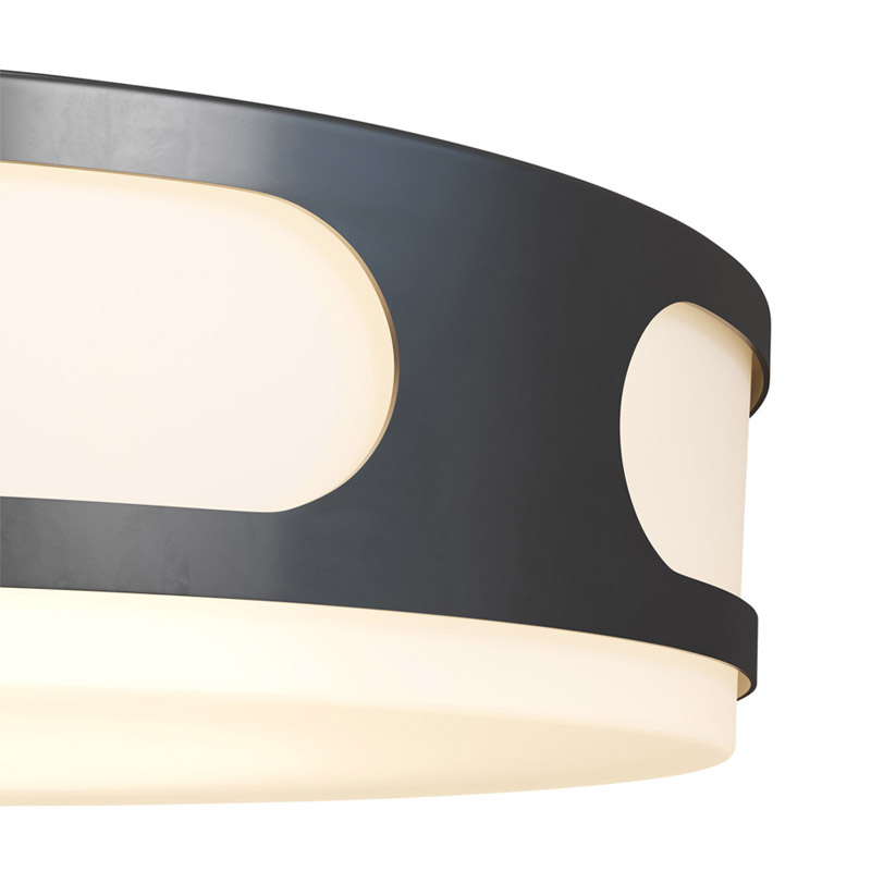 【CURREY】アメリカ・アウトドア シーリングライト「Swale」ブラック(φ444×H133mm)