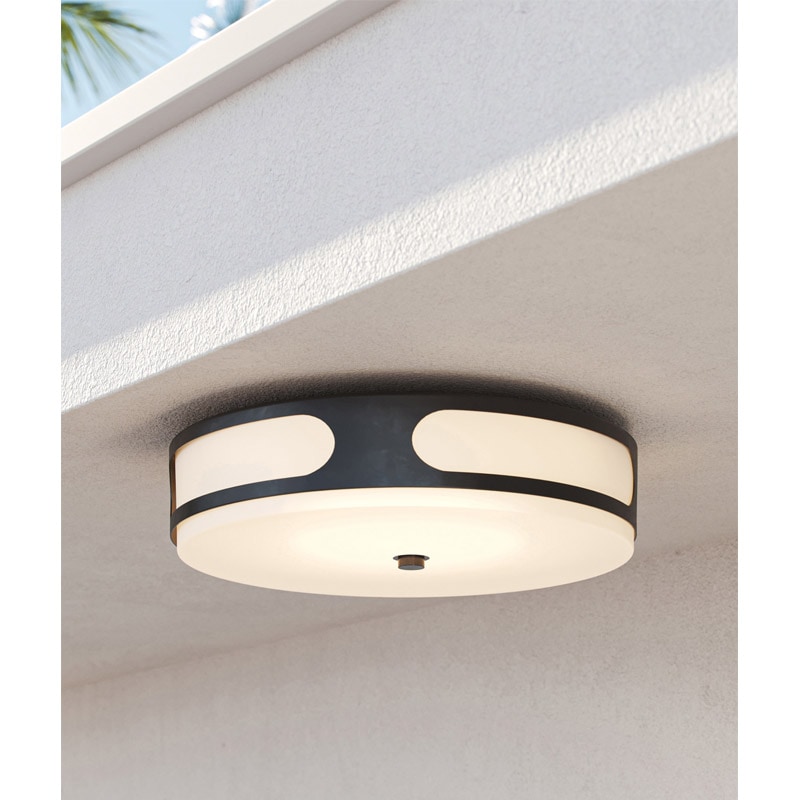 【CURREY】アメリカ・アウトドア シーリングライト「Swale」ブラック(φ444×H133mm)