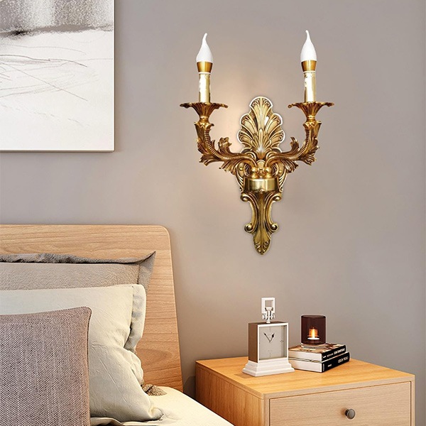 デザイン照明 アンティークモダンウォールライト 2灯 ゴールド(W370×D200×H520mm)