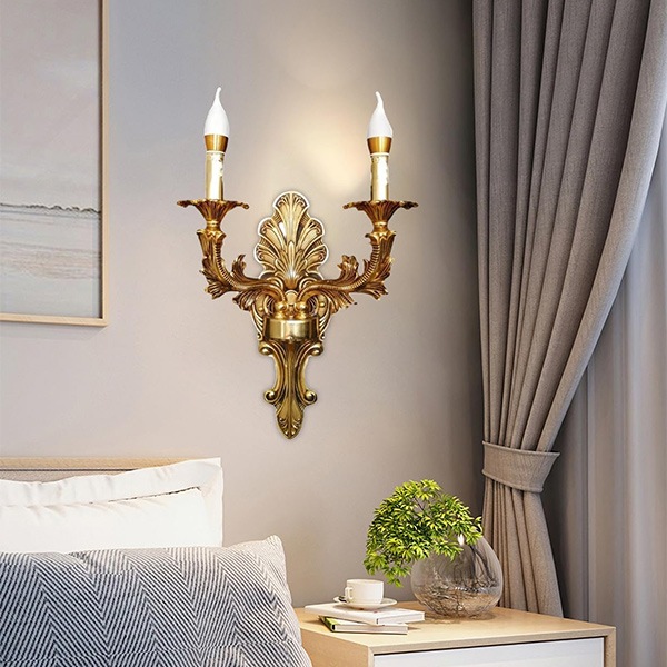 デザイン照明 アンティークモダンウォールライト 2灯 ゴールド(W370×D200×H520mm)