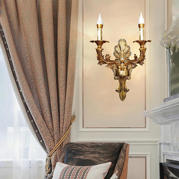 デザイン照明 アンティークモダンウォールライト 2灯 ゴールド(W370×D200×H520mm)