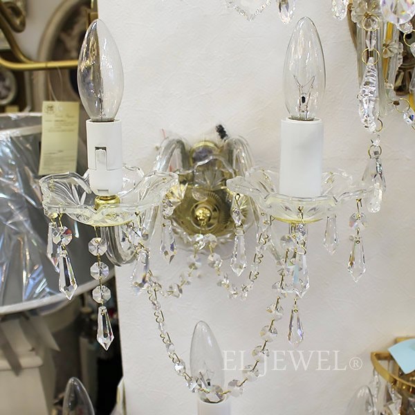 【ART GLASS】クリスタルブラケット 2灯「KIM」(W340×H250mm)*