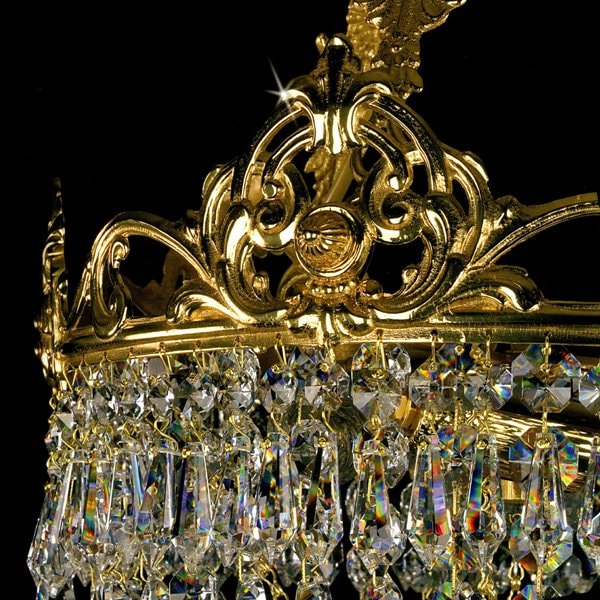 ART GLASS】真鍮製クリスタルペンダントシャンデリア 3灯「CORINA
