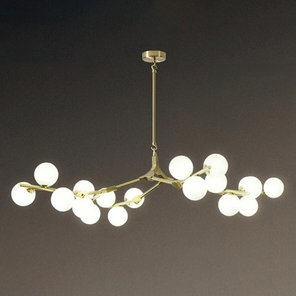 デザイン照明 ガラスボールシェード ペンダントライト ゴールド（Ｗ1230～1780ｍｍ）