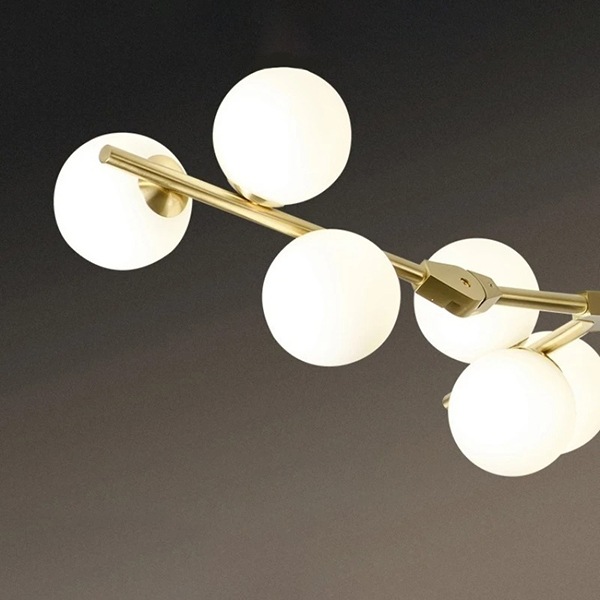 デザイン照明 ガラスボールシェード ペンダントライト ゴールド（Ｗ1230～1780ｍｍ）