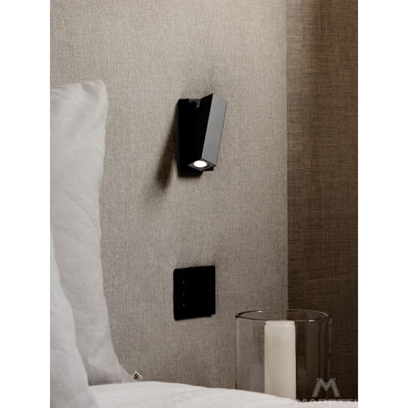 【MARETTI】オランダ・LEDウォールライト「ESPIA」1灯 BLACK（W50×H120mm）