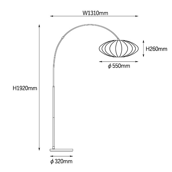 【LUCIDE】ベルギー デザイン照明 フロアライト「CORINA」Black(W1310×H1920mm)
