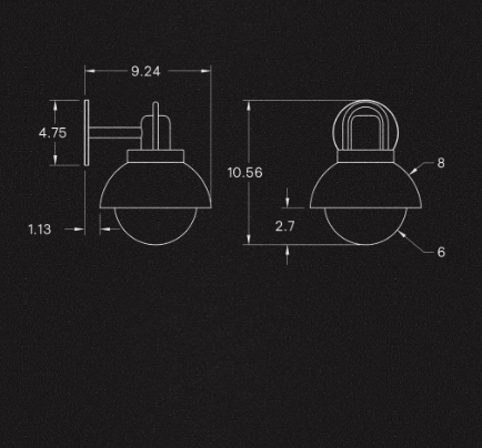 【ALLIED MAKER】 アメリカ・インテリア照明「1 Arc Vanity」ウォールブラケット 1灯 カスタムカラー (W204×H280×D229mm)