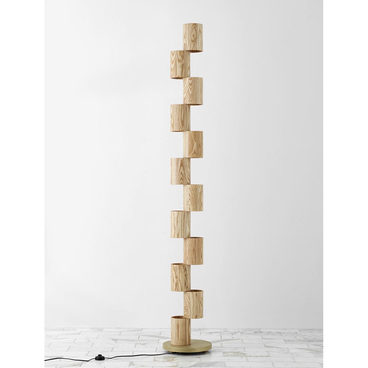 【ALLIED MAKER】アメリカ・インテリア照明「Wood Totem」フロアライト カスタムカラー 12灯 (W343×D343×H2253mm)