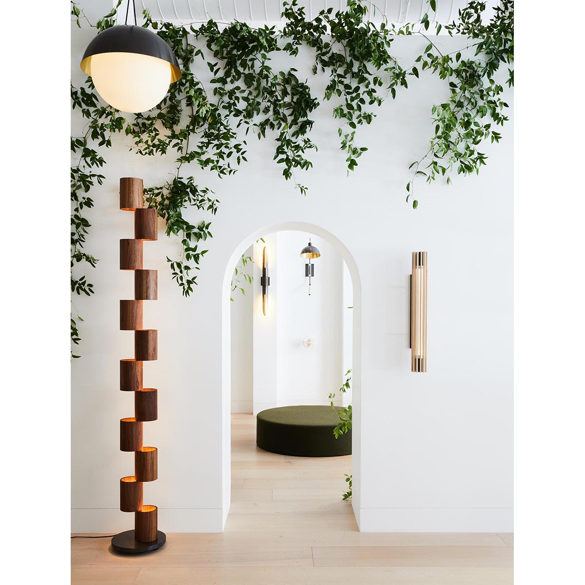 【ALLIED MAKER】アメリカ・インテリア照明「Wood Totem」フロアライト カスタムカラー 12灯 (W343×D343×H2253mm)