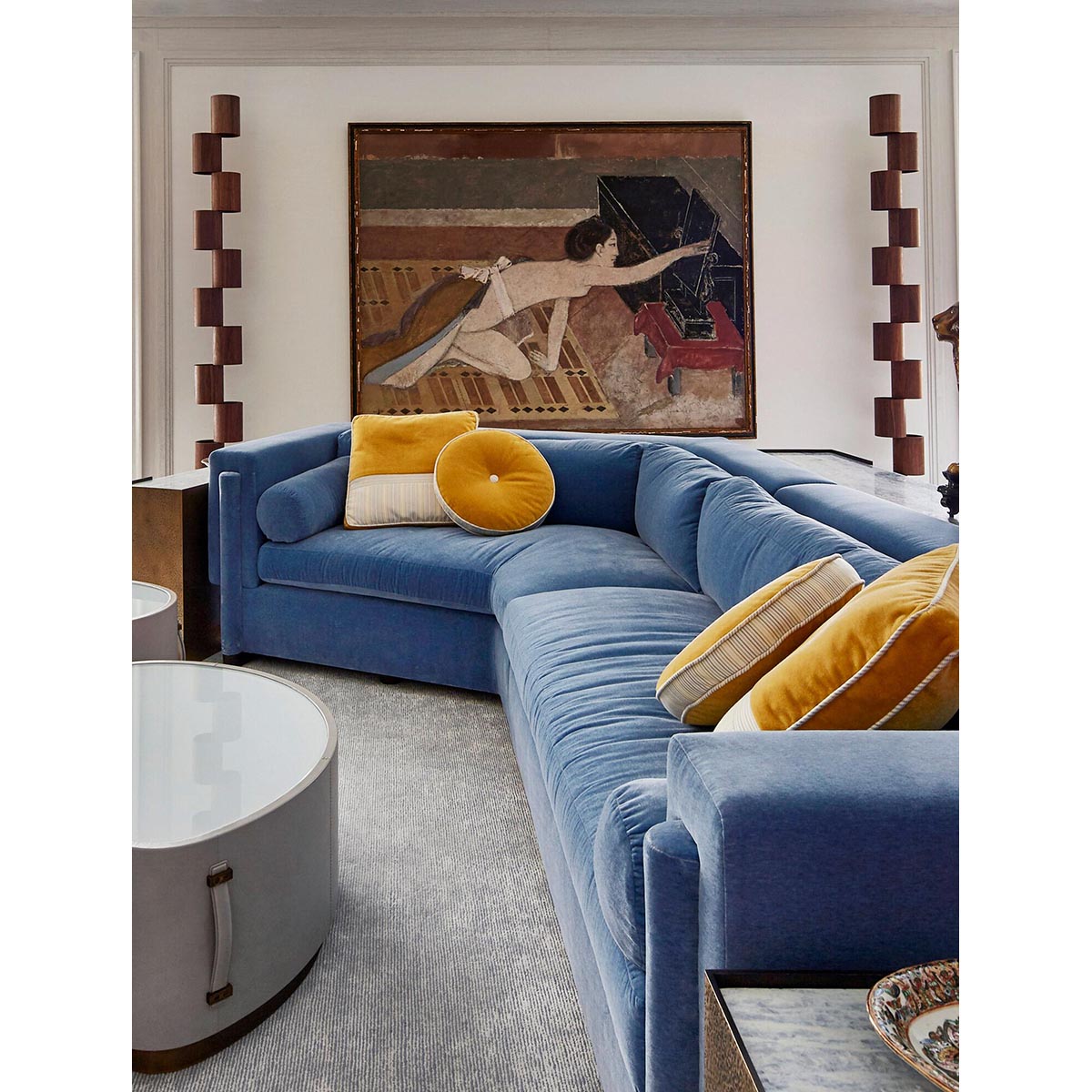 【ALLIED MAKER】アメリカ・インテリア照明「Wood Totem」フロアライト カスタムカラー 12灯 (W343×D343×H2253mm)