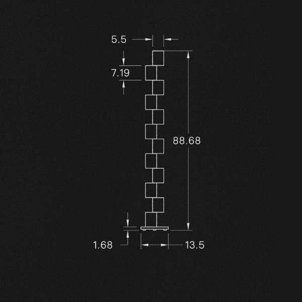 【ALLIED MAKER】アメリカ・インテリア照明「Wood Totem」フロアライト カスタムカラー 12灯 (W343×D343×H2253mm)