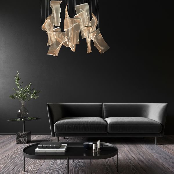 【ET2】アメリカ・シーリングペンダントライト「RINKLE」13灯(W600×L900×H400-3440mm)