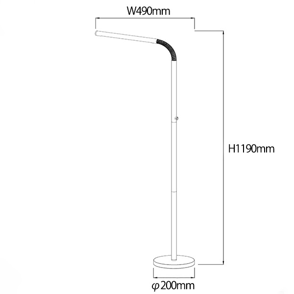 【LUCIDE】ベルギー 充電式フロアリーディングライト「GILLY」Black（W490×H1190mm）