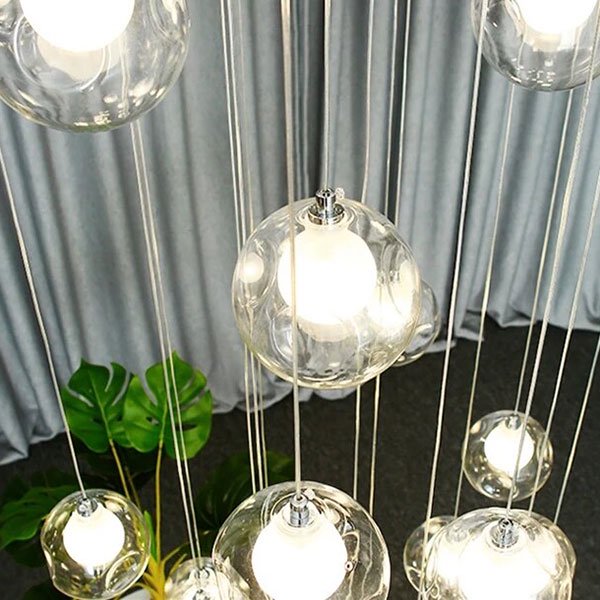 【zhiwudeng】インテリア照明 ガラスボールシェードペンダントライト（W200～800mm）