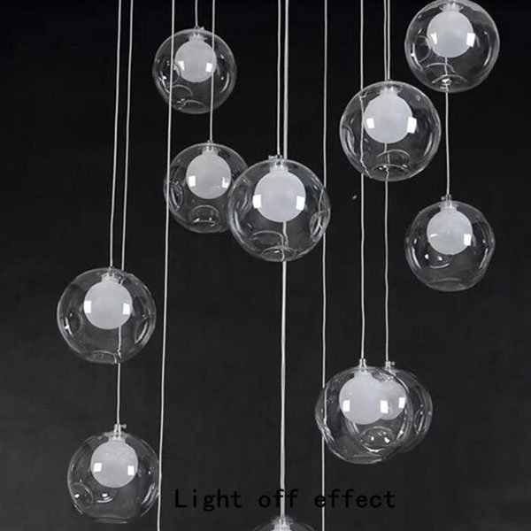 【zhiwudeng】インテリア照明 ガラスボールシェードペンダントライト（W200～800mm）