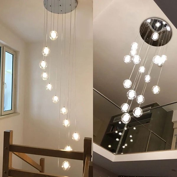 【zhiwudeng】インテリア照明 ガラスボールシェードペンダントライト（W200～800mm）