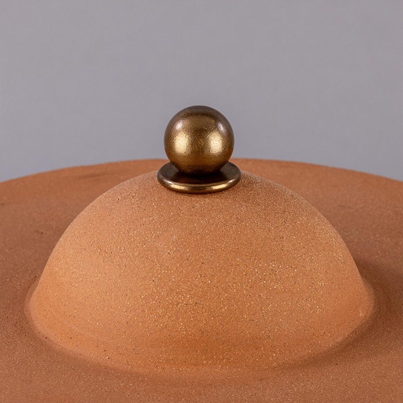 【Mullan】アイルランド「Seville-Ceramic Mid-Century Modern」テーブルライト 3灯 テラコッタ（D280×H400mm）