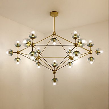 ガラスボールシェード・デザイン照明 モダン シャンデリア 21灯／10灯 ゴールド（約W1730×H1070mm）