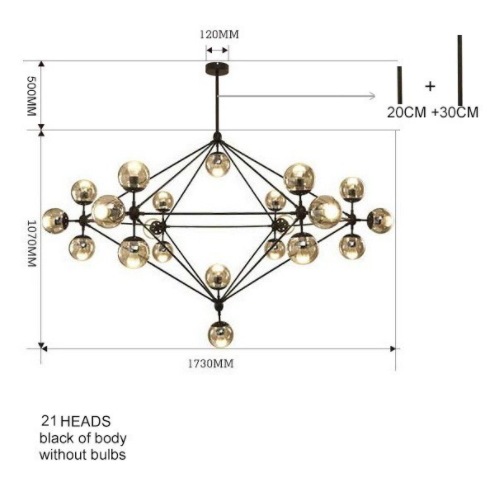 ガラスボールシェード・デザイン照明 モダン シャンデリア 21灯／10灯