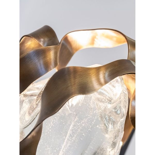 【MARETTI】オランダ・LEDデザインウォールライト「GLASS JEWEL」1灯 BRONZE（φ120×H150mm）