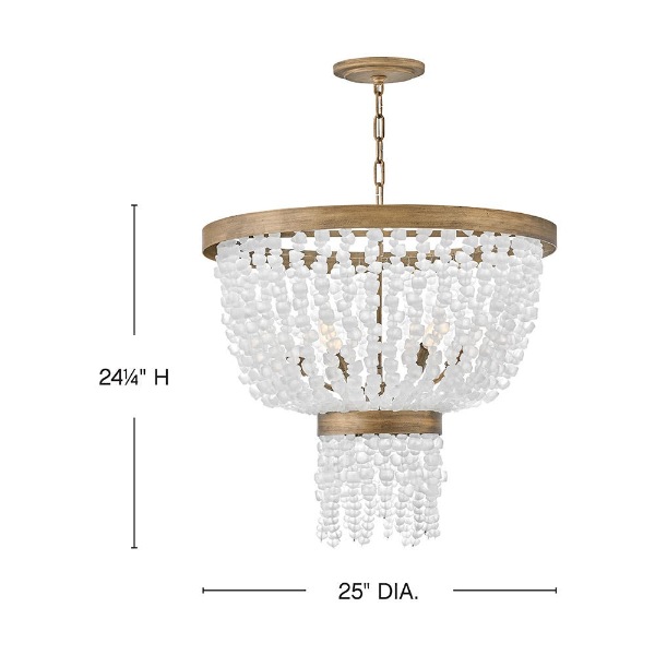 【HINKLEY】LEDシャンデリアライト「Dune」6灯（W635×H616mm）