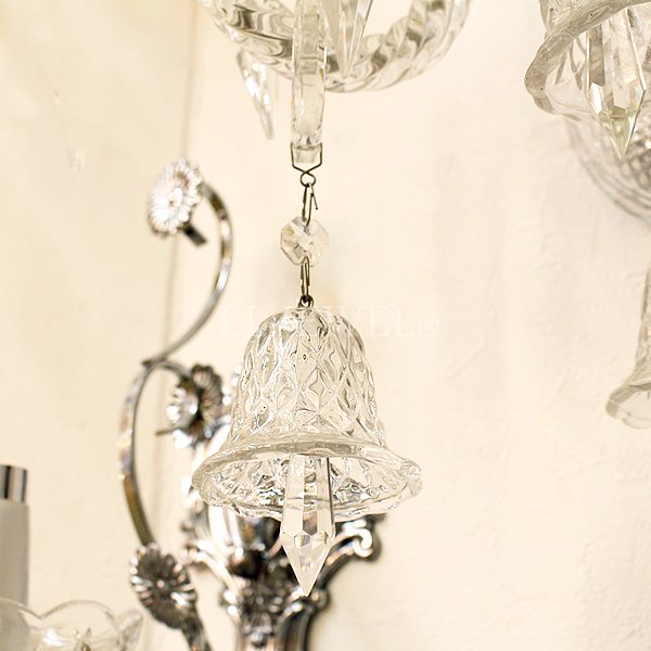 【70％OFF！アウトレット大特価セール】【5台在庫有！】クリスタルブラケット 2灯 クローム（W370×H400mm×D270mm）