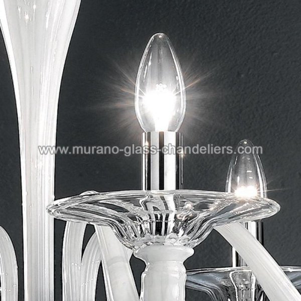 【MURANO GLASS CHANDELIERS】イタリア・ヴェネチアンガラスシャンデリア6灯「CABIRI」（W760×H640mm）