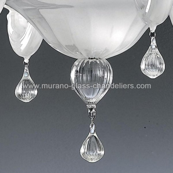 【MURANO GLASS CHANDELIERS】イタリア・ヴェネチアンガラスシャンデリア6灯「CABIRI」（W760×H640mm）