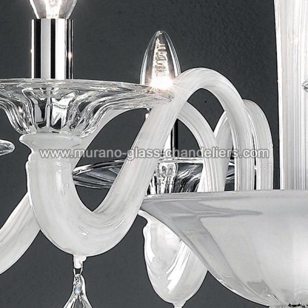 【MURANO GLASS CHANDELIERS】イタリア・ヴェネチアンガラスシャンデリア6灯「CABIRI」（W760×H640mm）