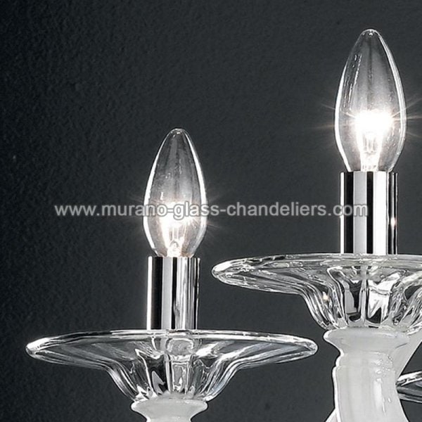 【MURANO GLASS CHANDELIERS】イタリア・ヴェネチアンガラスシャンデリア6灯「CABIRI」（W760×H640mm）