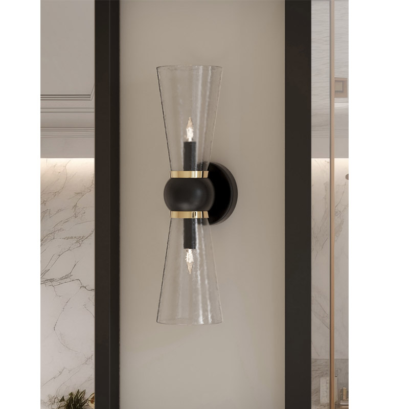 【CURREY】アメリカ・ウォールライト 2灯「Byford」ブロンズ（W120×D127×H450mm）